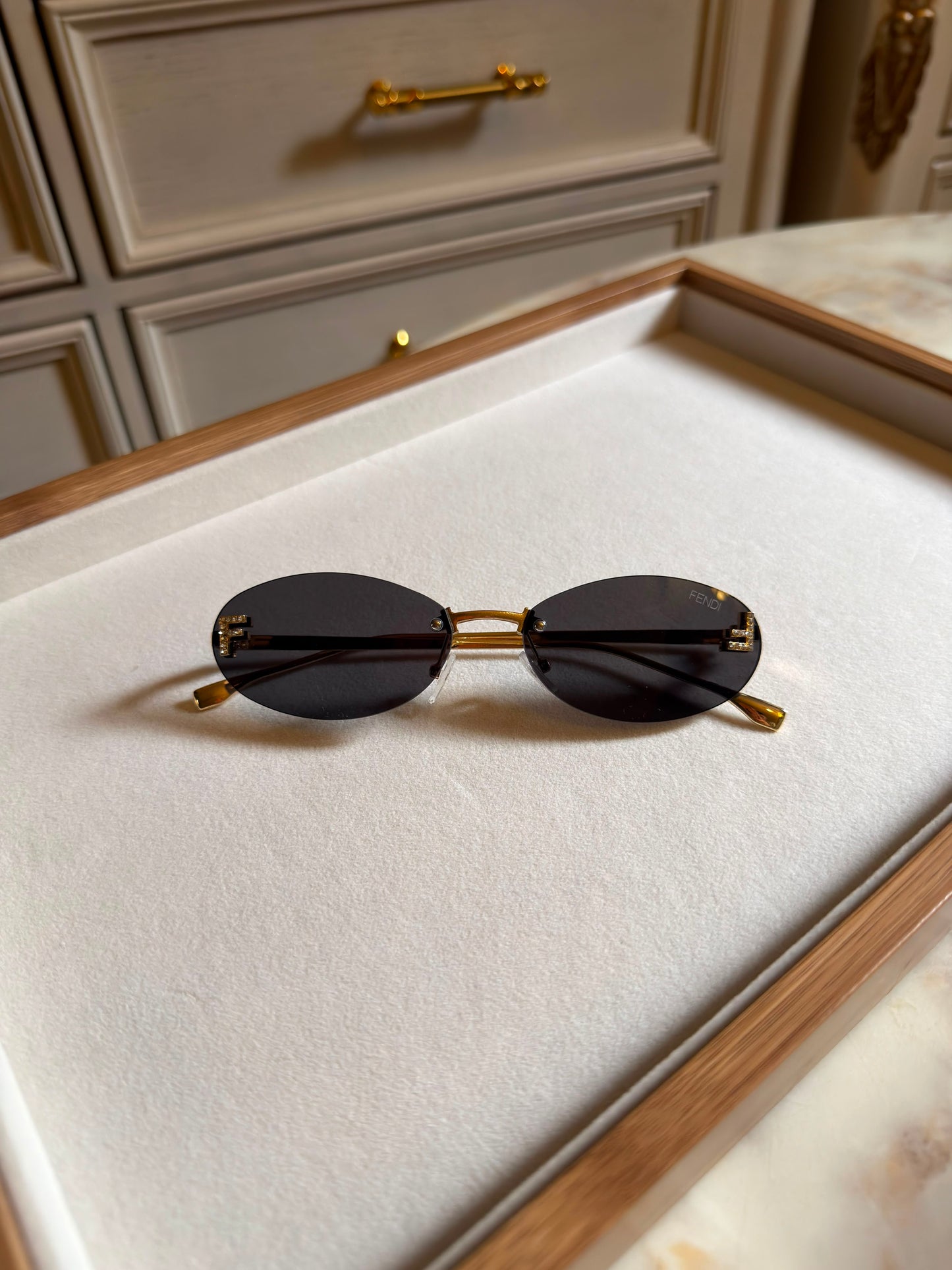 Fendi metal frame glasses