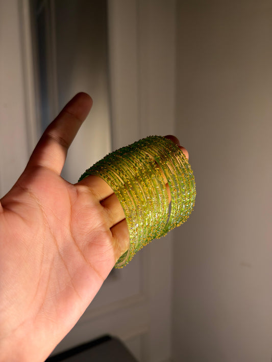 Green Indian Raindrop Bangles