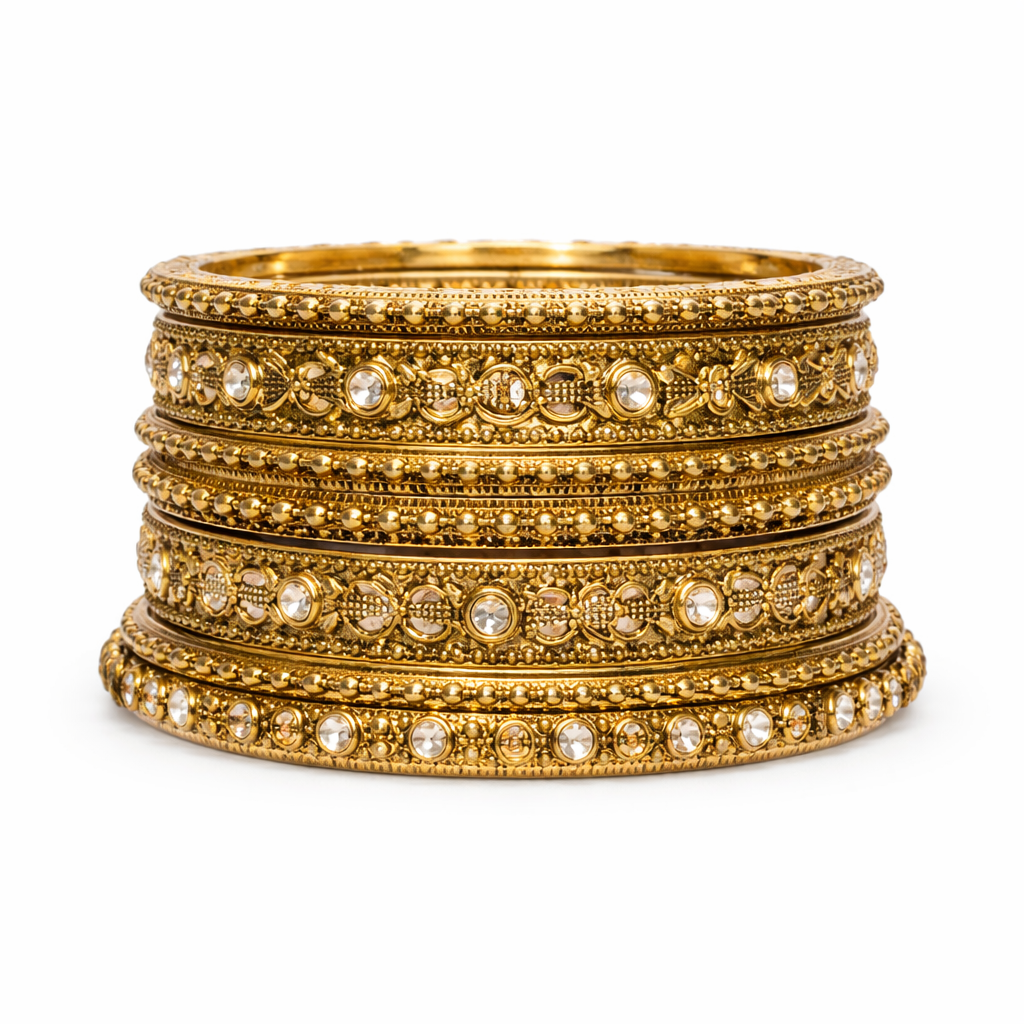 Classic Golden Kundan Bangles