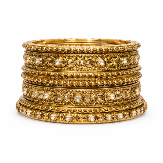 Classic Golden Kundan Bangles