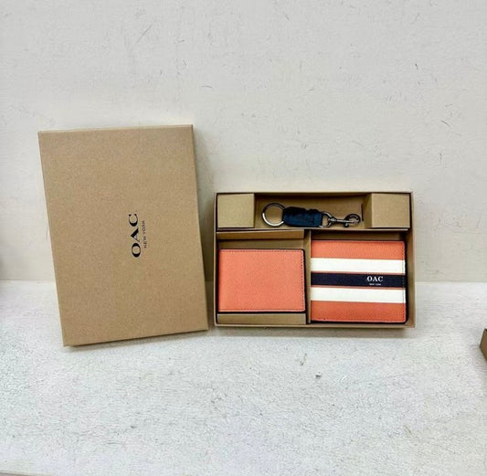 (Peach/Coral Tone)
“Men’s Wallet, Cardholder & Keychain Gift Sets”