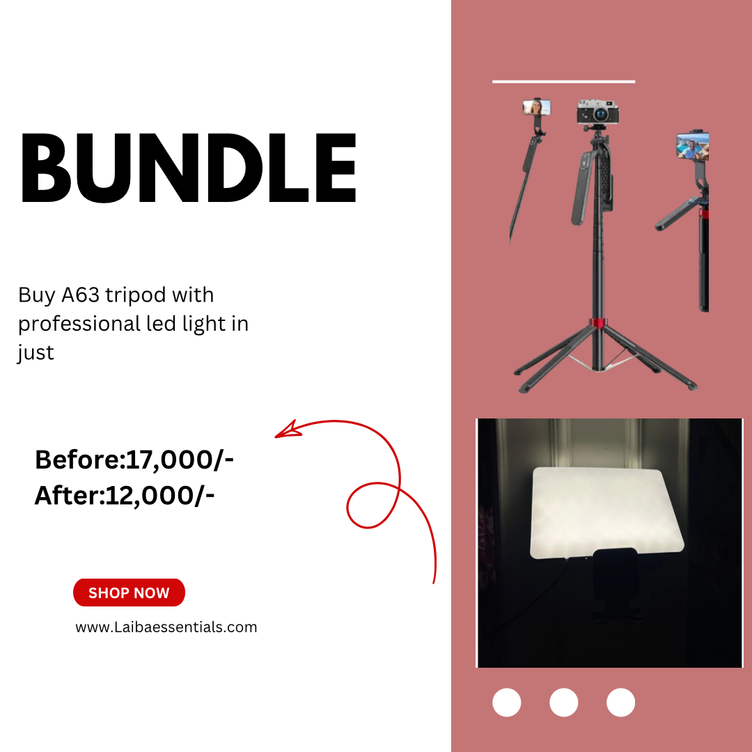 A63 Bluetooth tripod and professional led light bundle 6