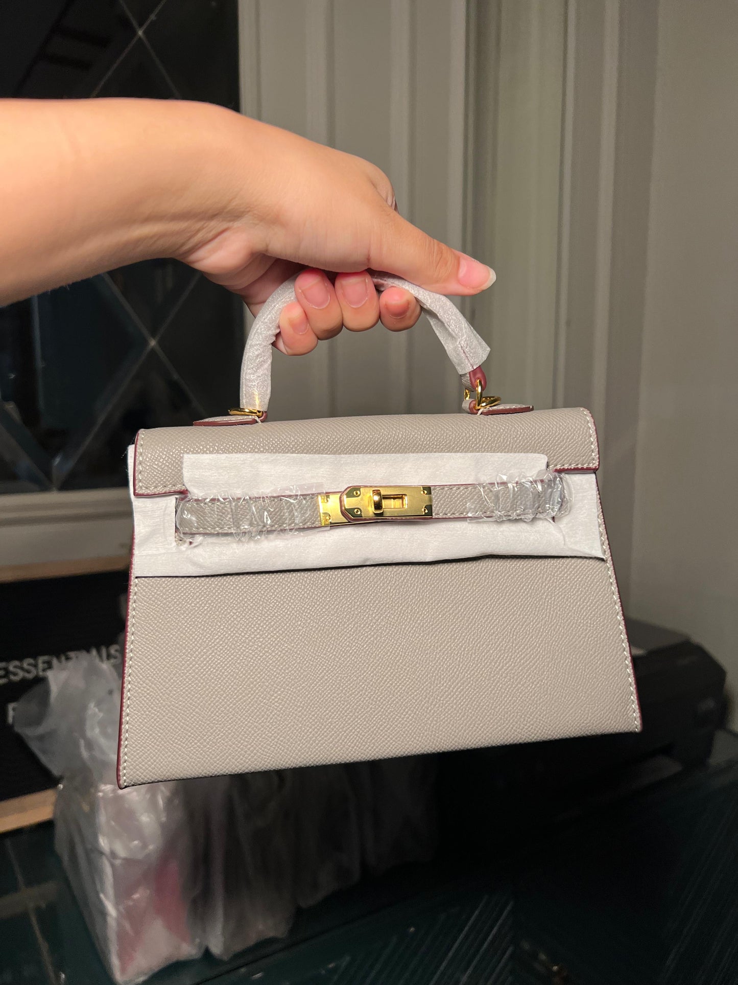 Grey Mini Kelly Bag (available for immediate delivery)