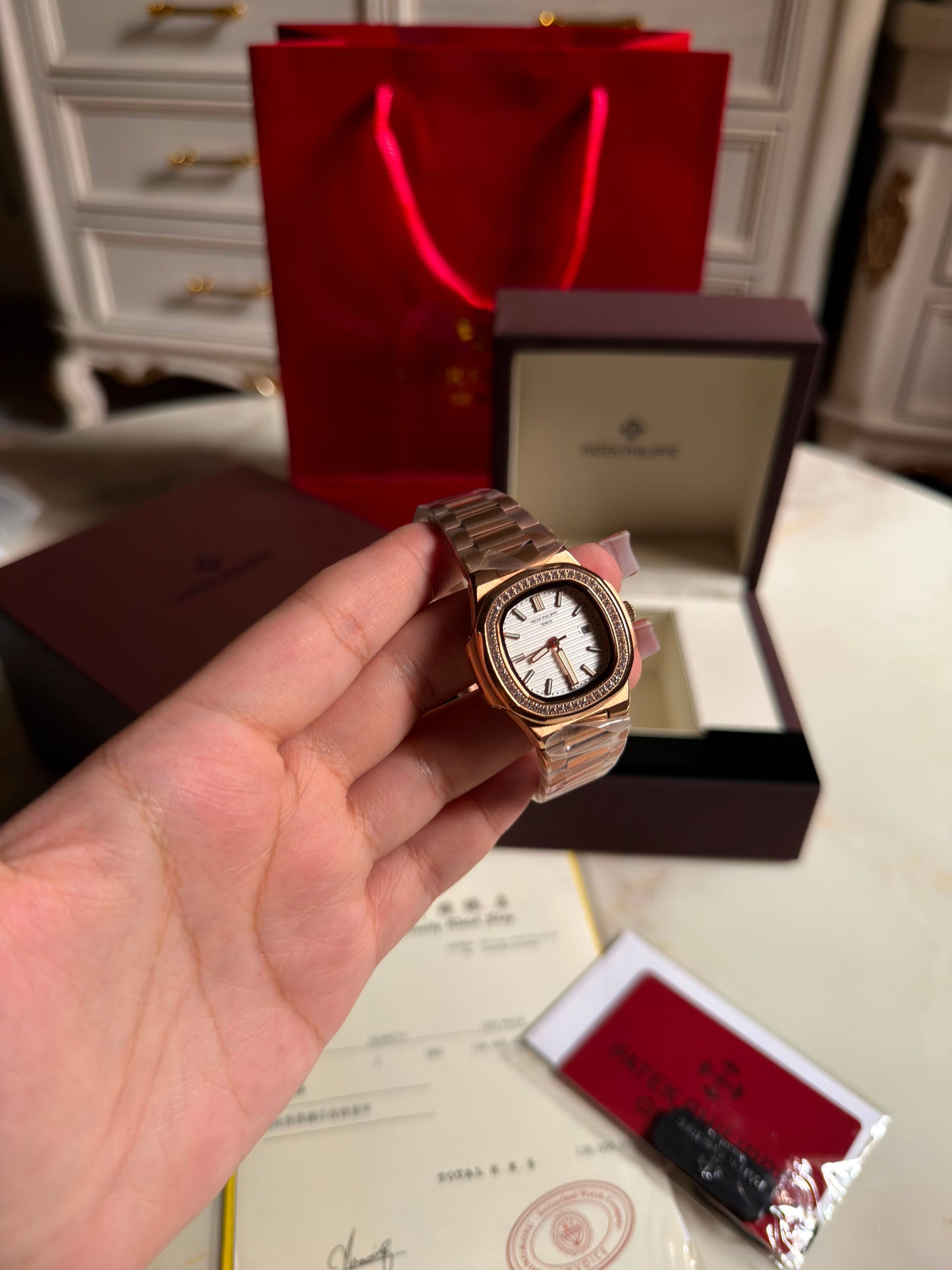 Patek Philippe Nautilus Rose Gold -Lux&Co (With Box & Proper Packaging)