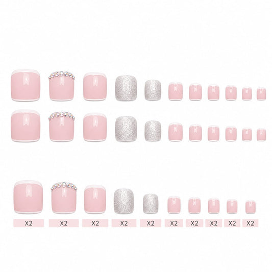 Rhinestones French Tips Nails