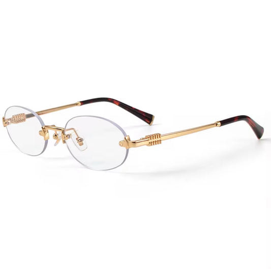 Miu Miu Gold Oval – Clear Lens (15-20 day delivery time)