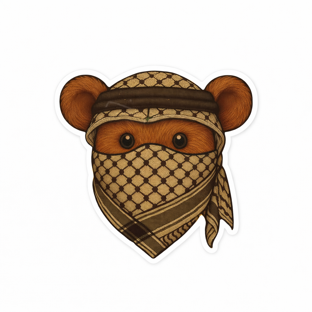 Desert Scarf Teddy Bear – Metal Phone Charm Sticker