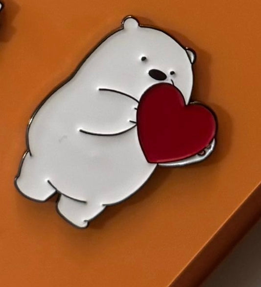 White Bear Metal Phone Sticker