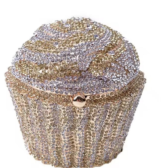 Champagne Crystal Cupcake Clutch  (15-20 days delivery time)