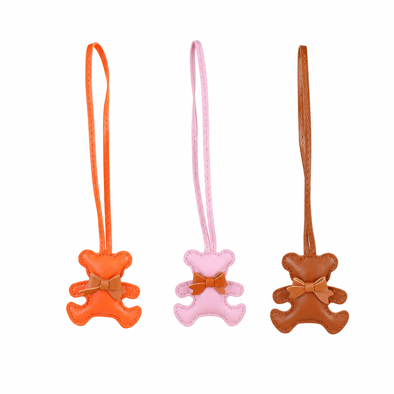 Teddy Bow Leather Bag Charm