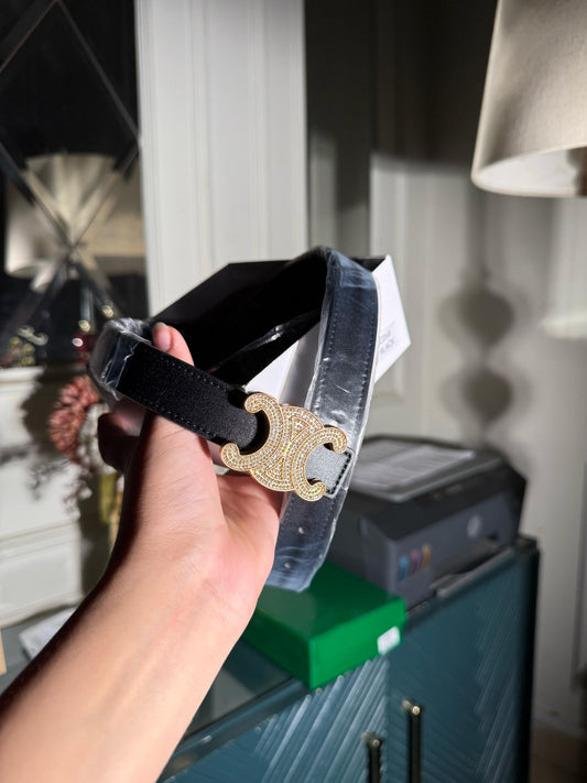 Celine studded black belt (IMMEDIATE DELIVERY AVAILABLE)  (WITH BOX)