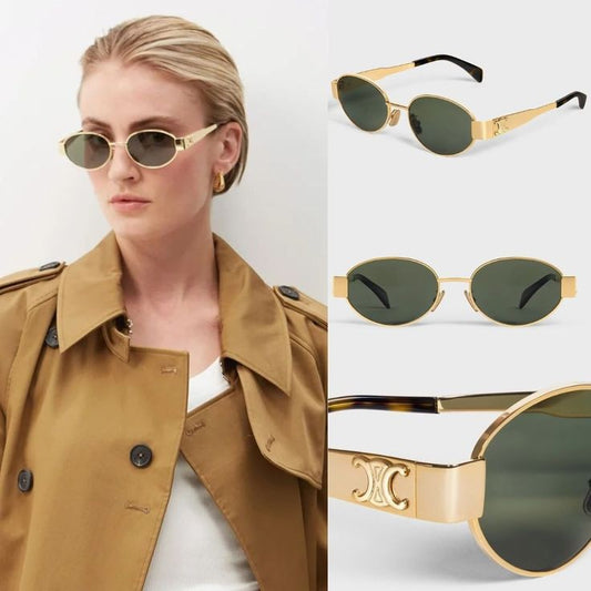 Green Metal frame celine glasses