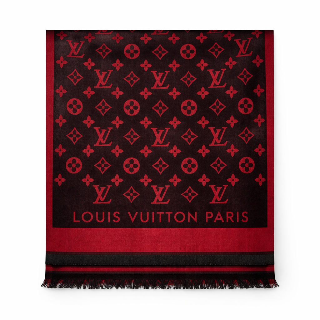 Louis Vuitton Red/Black scarf/ stole (IMMEDIATE DELIVERY AVAILABLE)