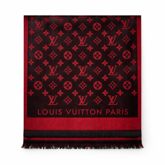 Louis Vuitton Red/Black scarf/ stole (IMMEDIATE DELIVERY AVAILABLE)