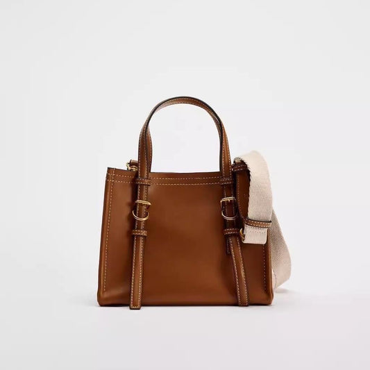 Brown Top stitch canva Zara shopper bag  (own manufactured) (immediate delivery)