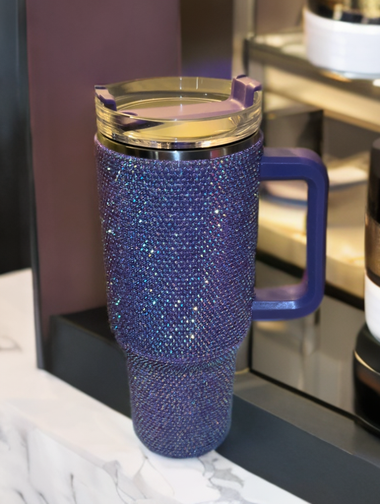 Purple rhinestone Quencher tumblr 40oz