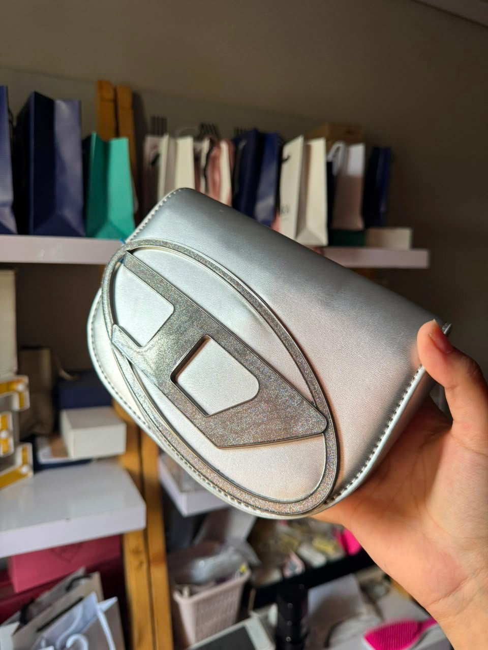 Diesel Shoulder Bag With Embossed Logo (with box)