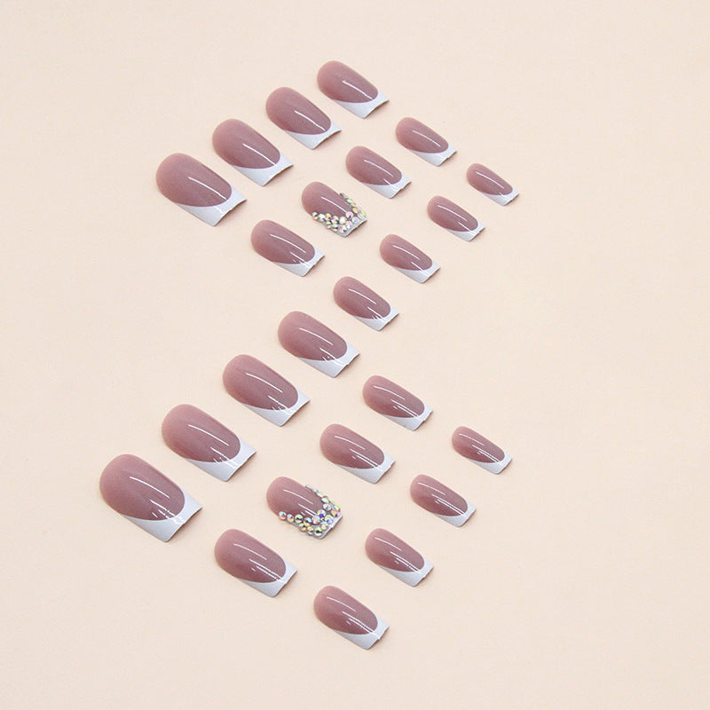 Beige dot nails n13