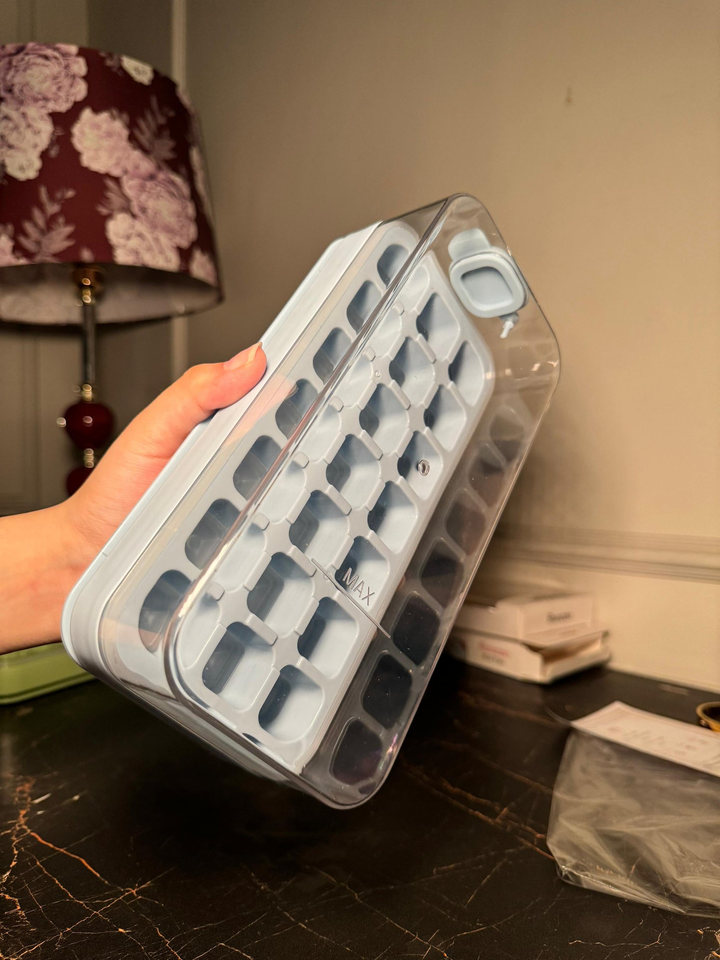 Ice cube tray with box