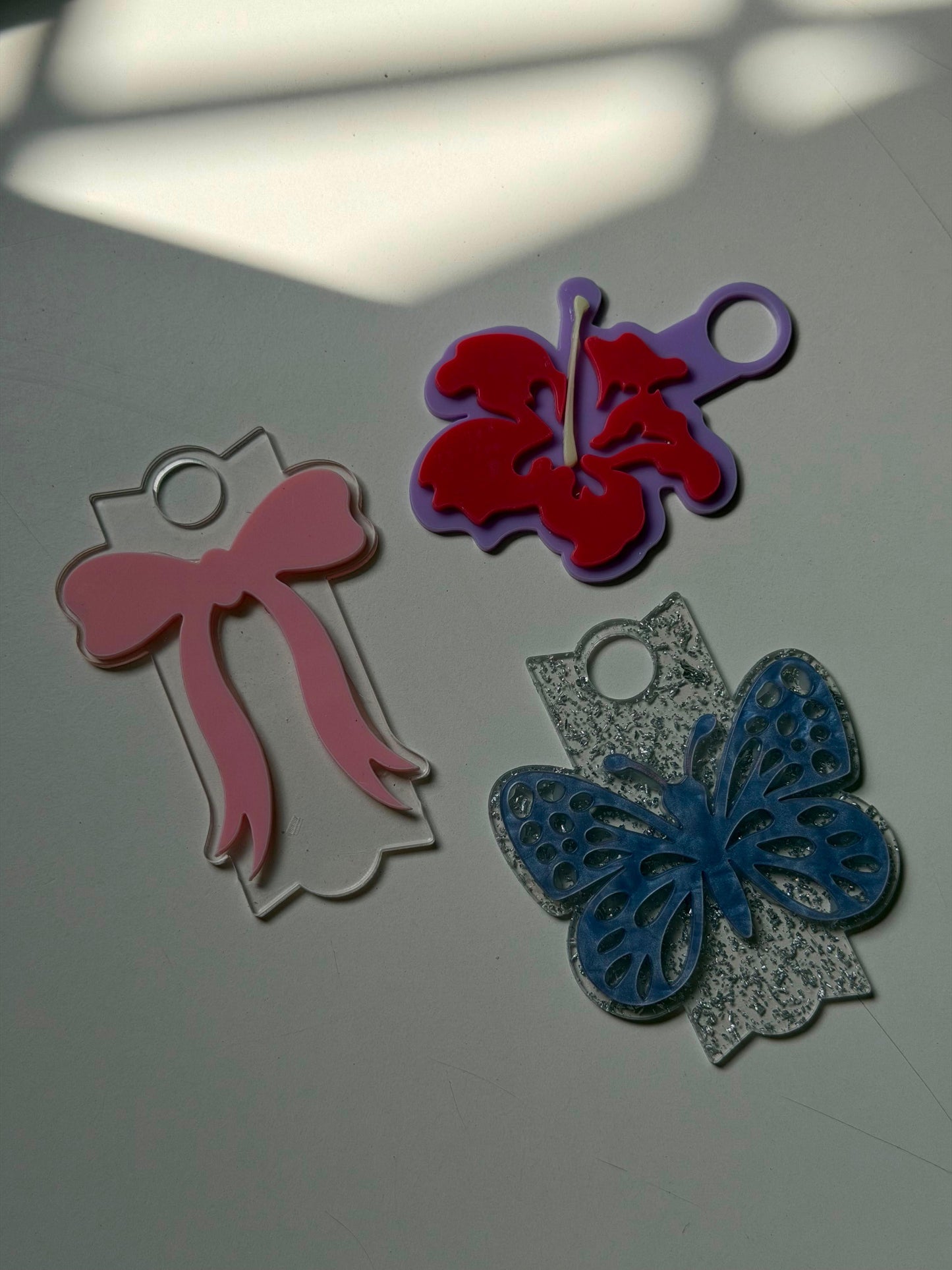 Acrylic tumbler lids charm keychain