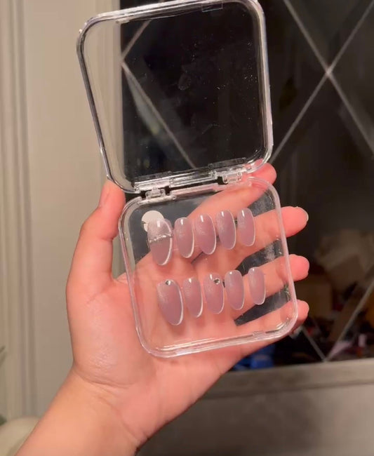 Silver stone hand made nails L17