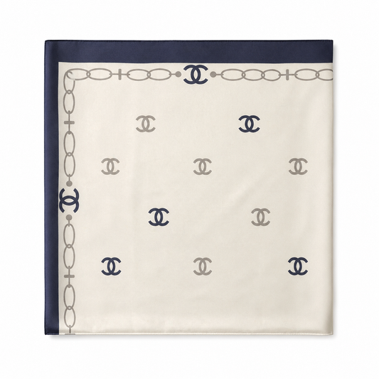 Chanel Ivory Signature Link Scarf/Stole