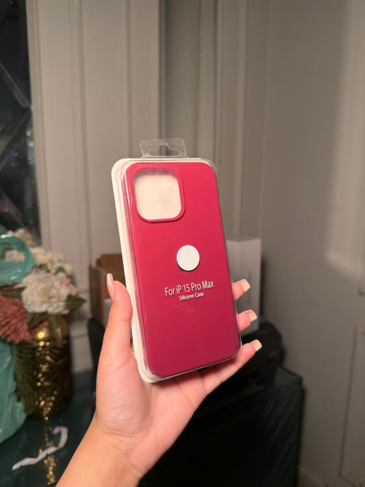 Wine Red 15 pro max silicon phone case