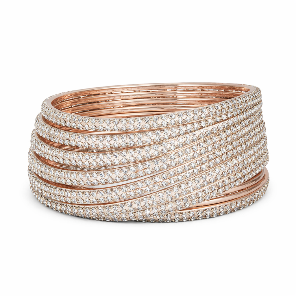 Silver Sparkle Crystal Bangles