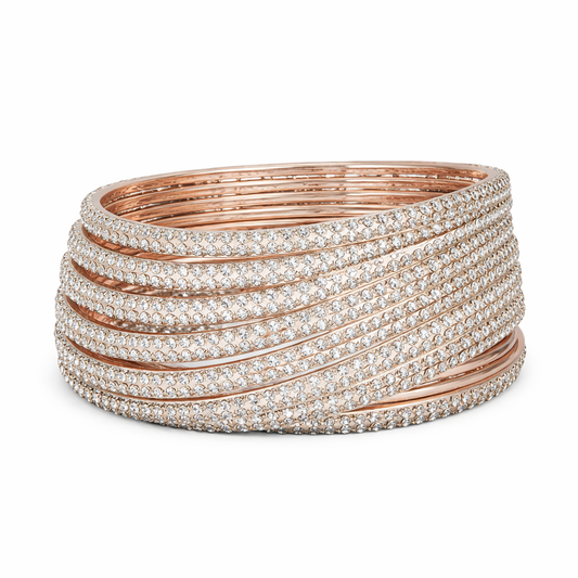 Silver Sparkle Crystal Bangles