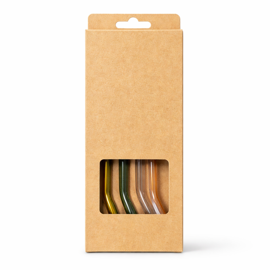 4 coloured straws with one brush straw cleaner
