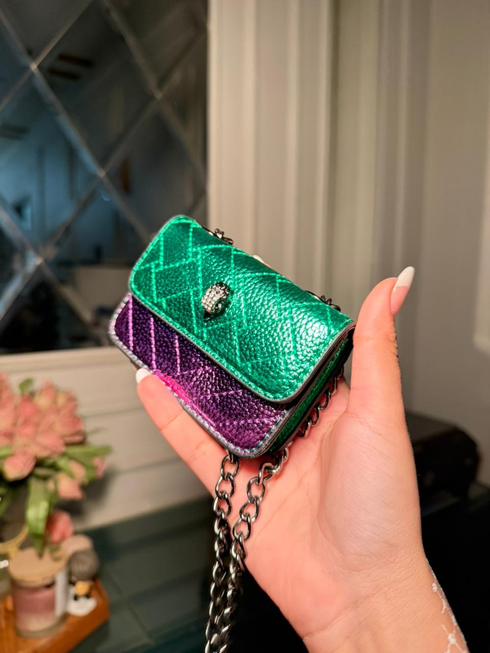 Kurt Geiger Kensington Mini Quilted Bag – Green (IMMEDIATE DELIVERY AVAILABLE)