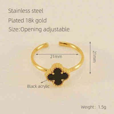 Small Black Clover Ring