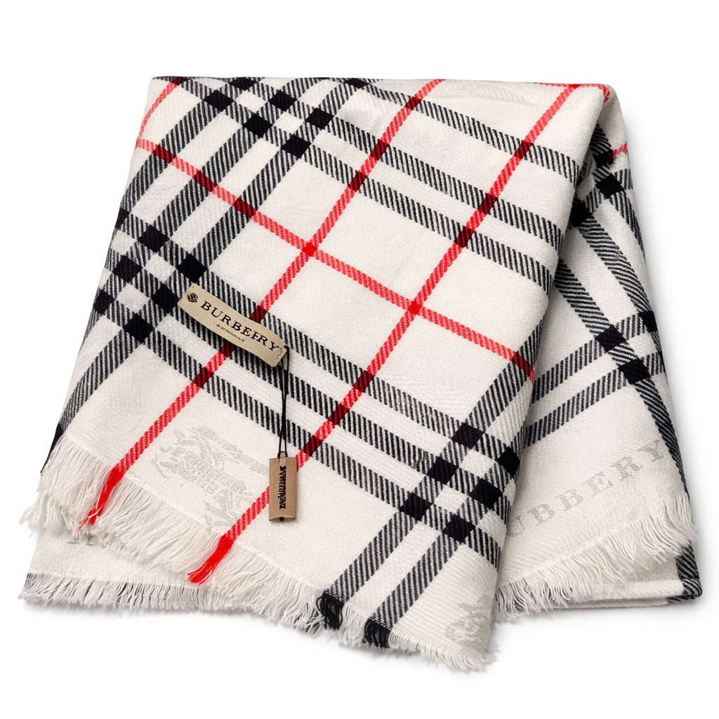 BURBERRY white scarf/ stole (IMMEDIATE DELIVERY AVAILABLE)