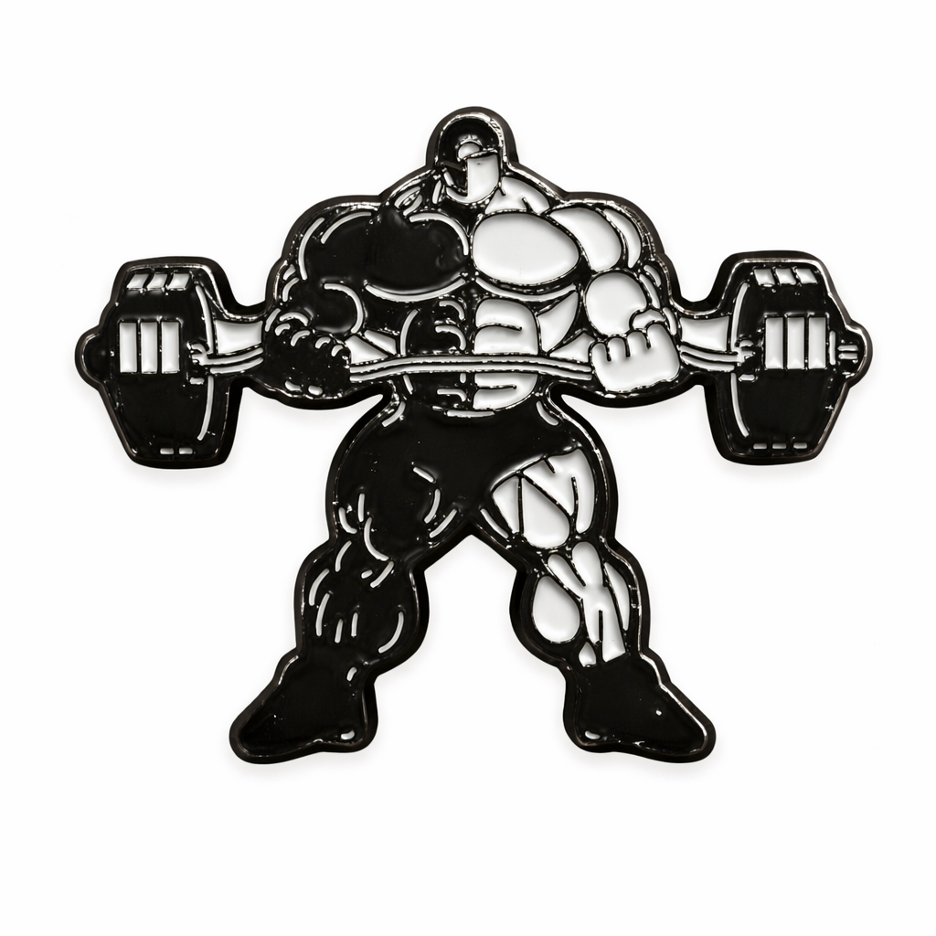 Gym Bodybuilder Weightlifting Metal Phone Charm Sticker