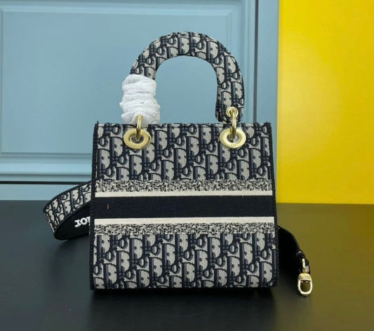 Black printed Lady Dior bag (In stock)