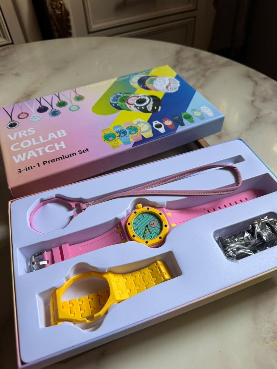 VRS 3-in-1 Collab Interchangeable Silicone Strap Watch Set