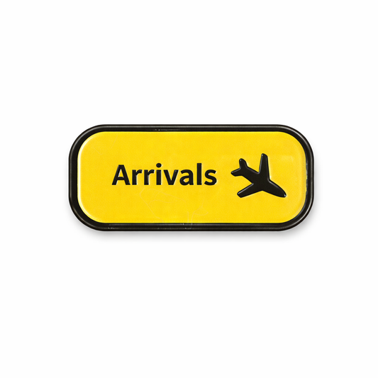 Airport Arrivals Sign Metal Phone Sticker
