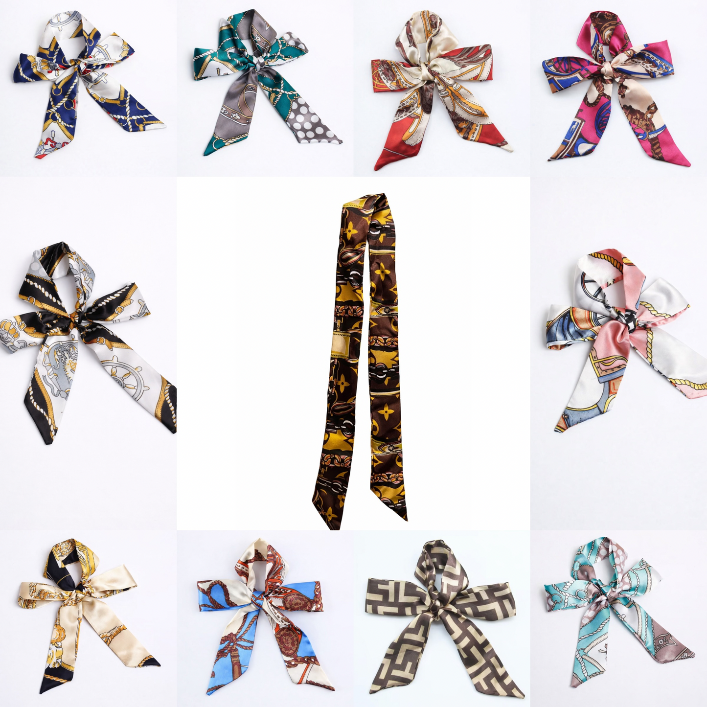 Handbag twilly multipurpose silk scarf