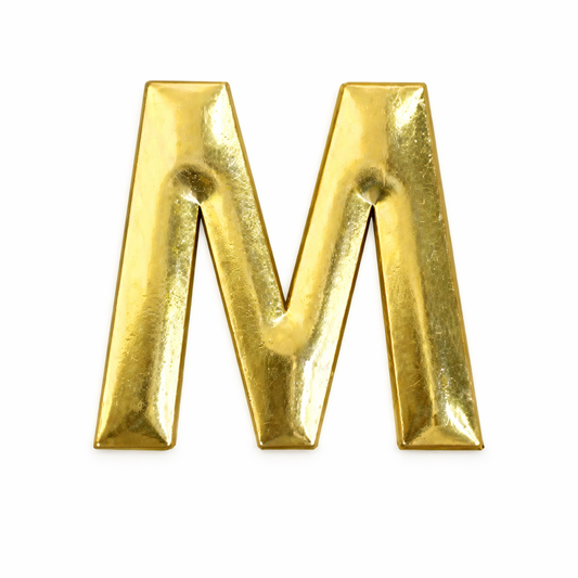 Golden Letter M – Metal Phone Sticker