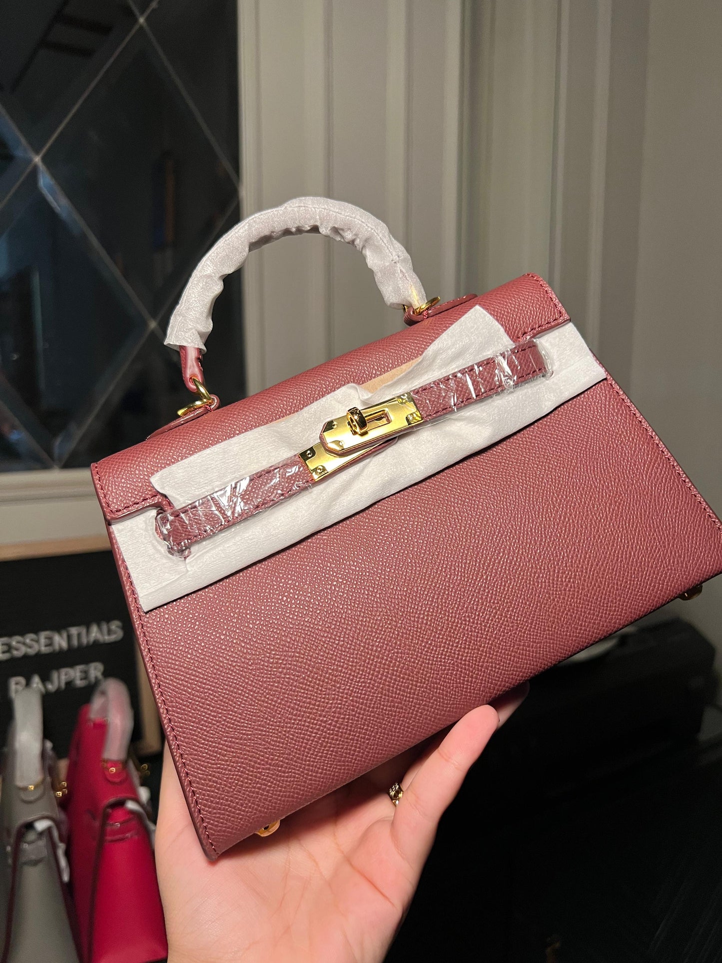 Burgundy Mini Kelly Bag (available for immediate delivery)