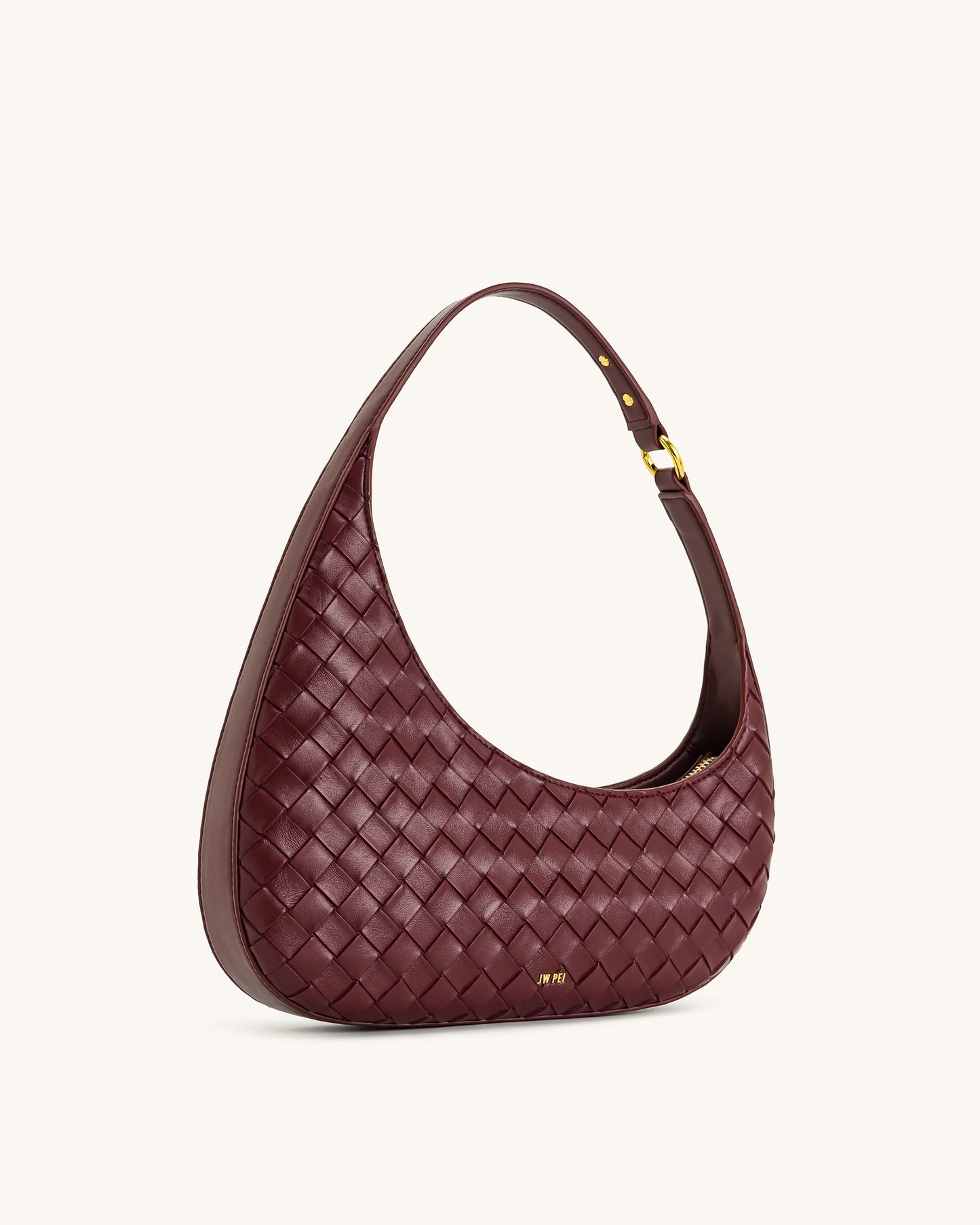 Harlee Weave Texture Shoulder Bag 
Burgundy