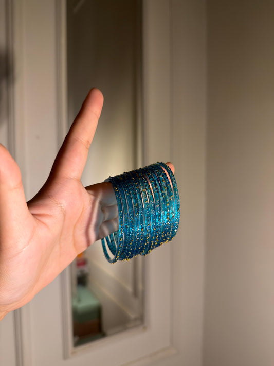 Light Blue Indian Raindrop Bangles