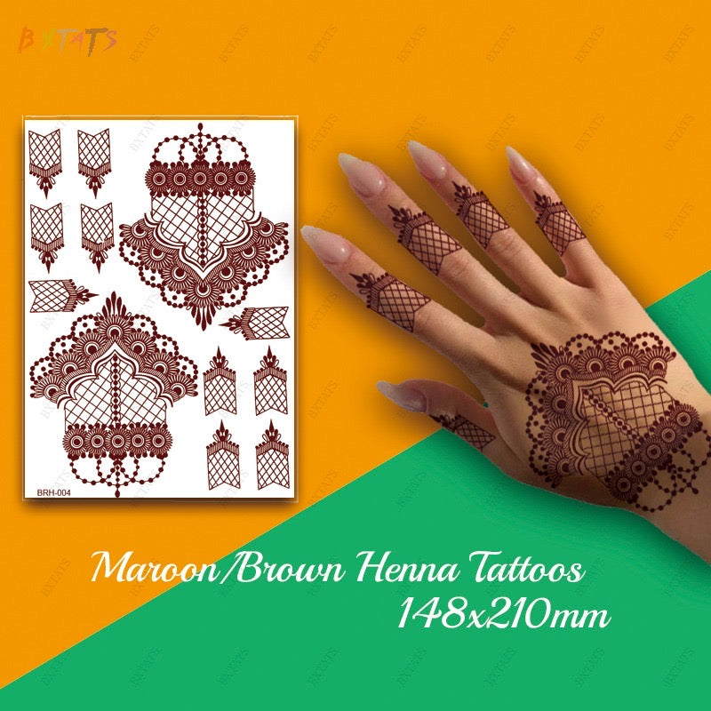 Maroon Net Pattern Hand Mehndi Design
