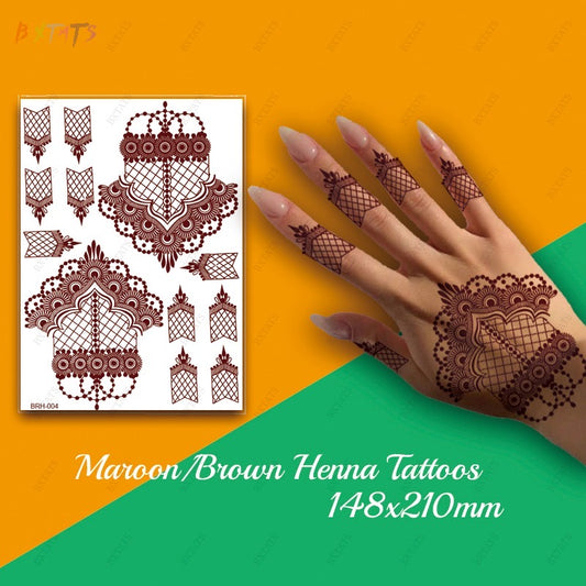 Maroon Net Pattern Hand Mehndi Design