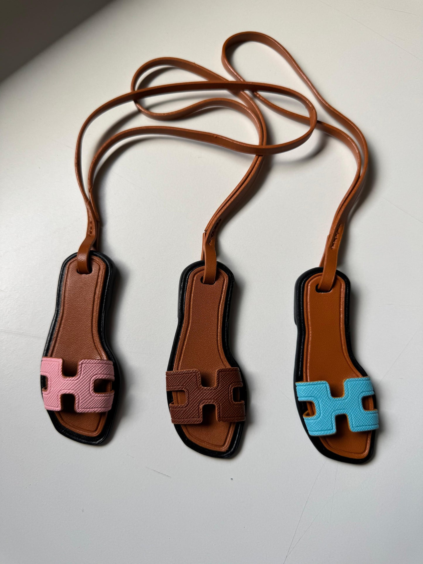 Hermes Mini Sandal Leather Bag Charm