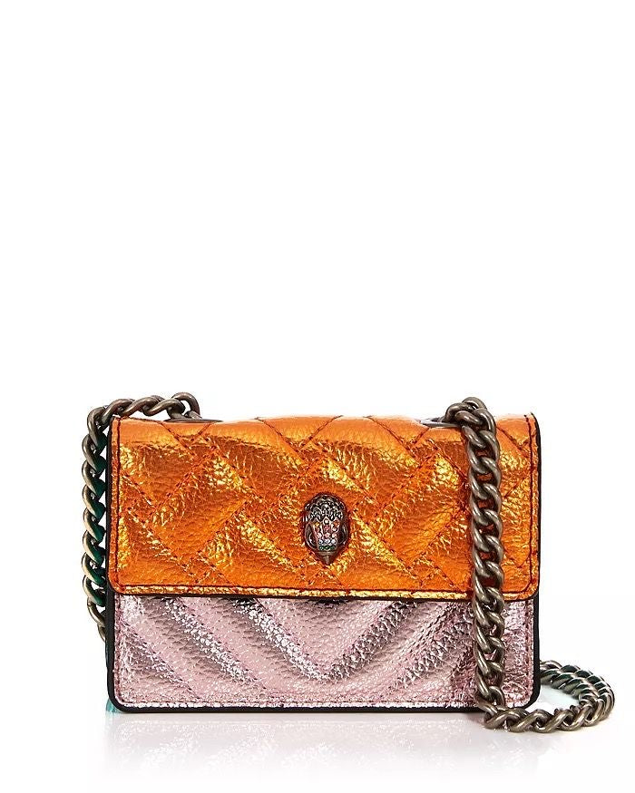 Kurt Geiger Kensington Mini Quilted Bag – Metallic Orange & Pink Two-Tone(IMMEDIATE DELIVERY AVAILABLE)