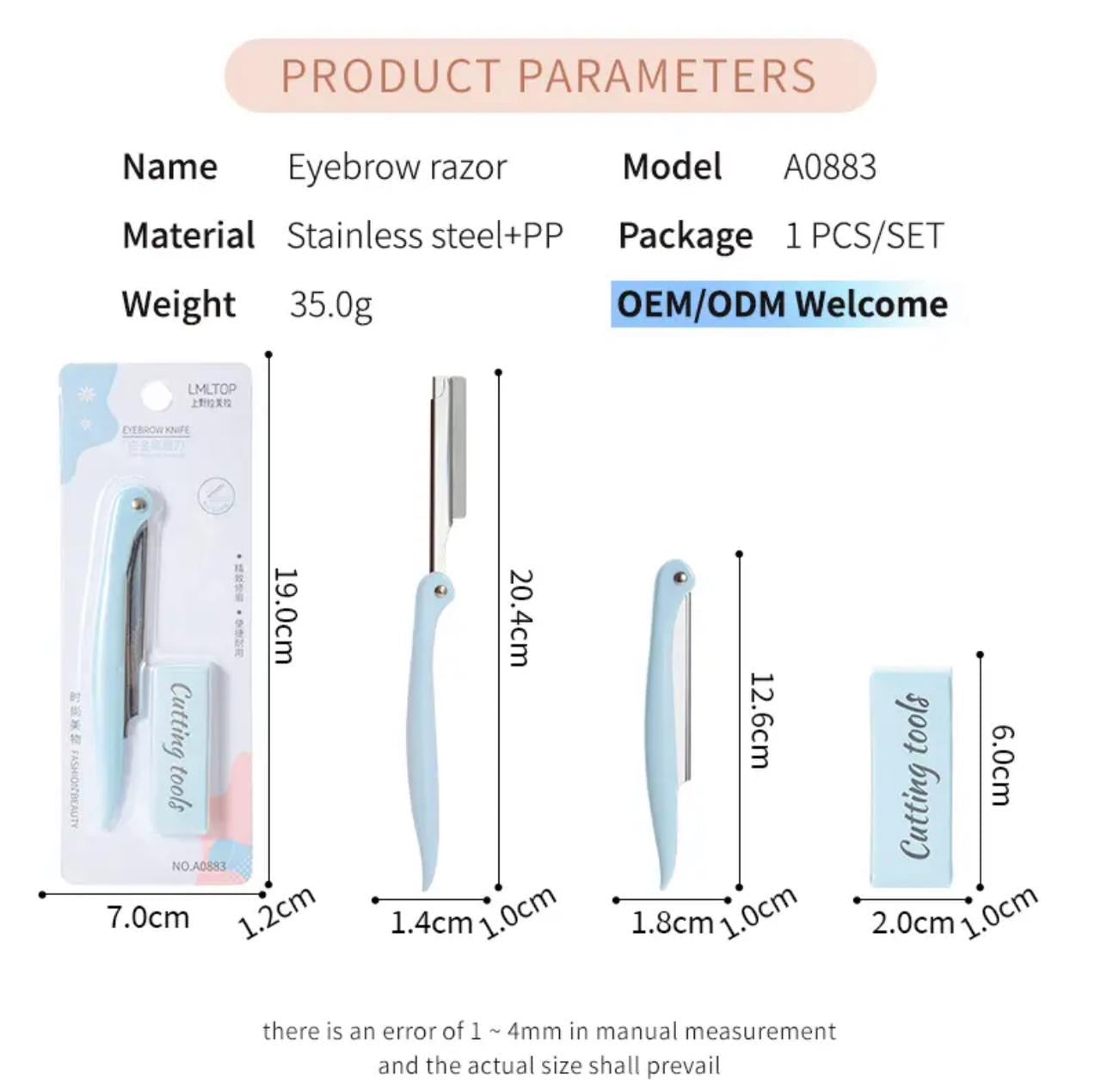 Professional 4 pc blade facial razors