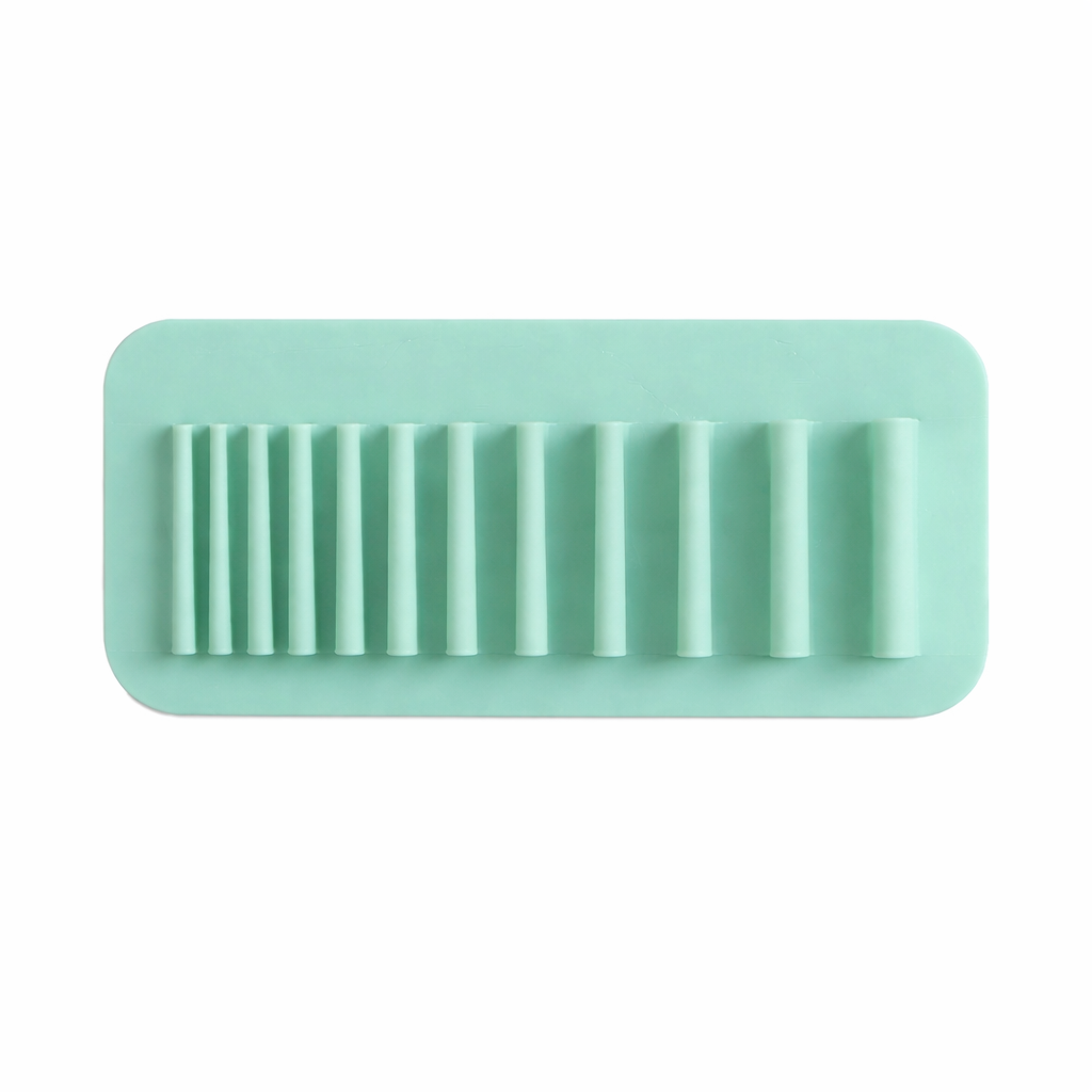 Silicone wall makeup brush holder