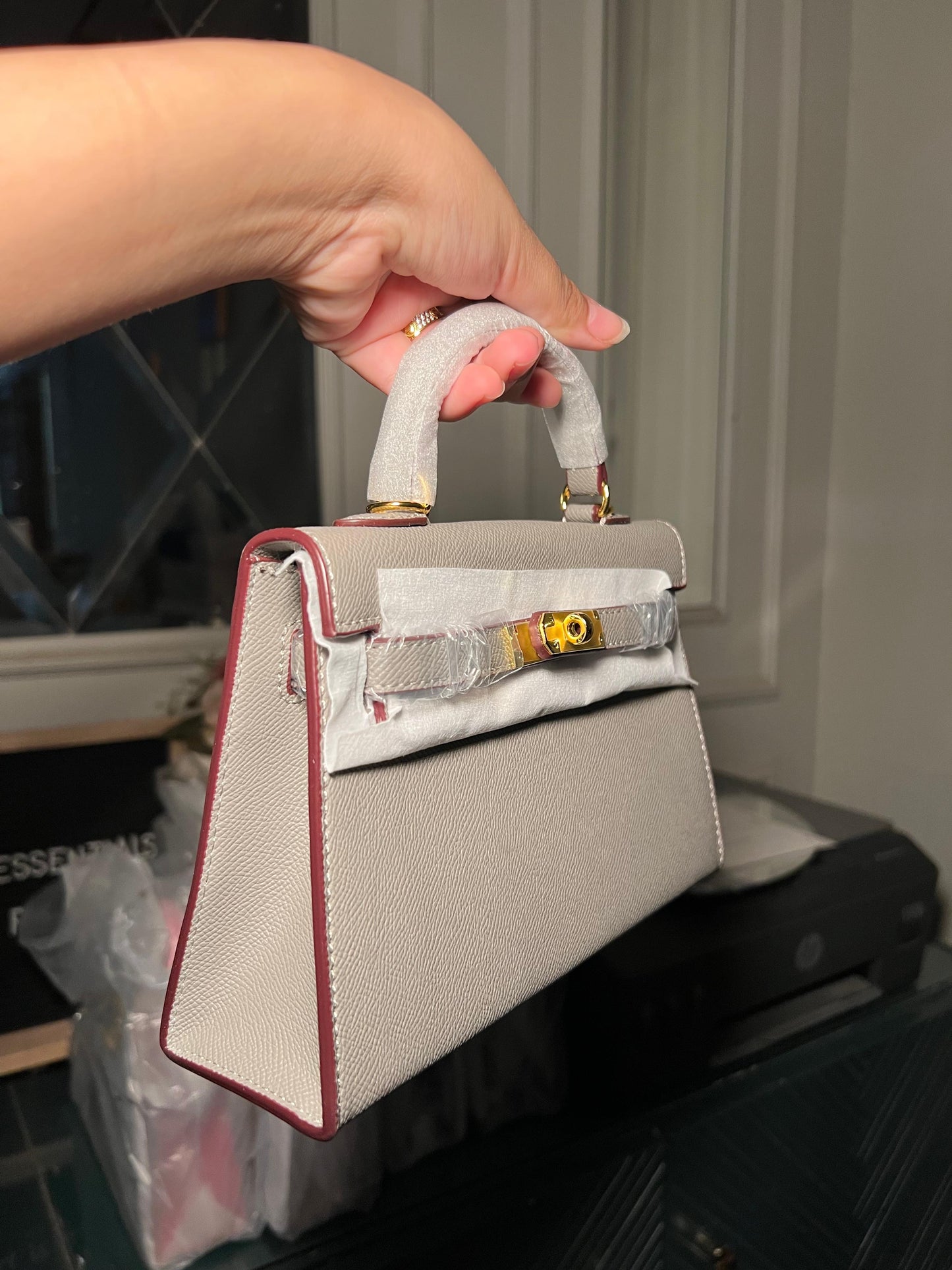 Grey Mini Kelly Bag (available for immediate delivery)