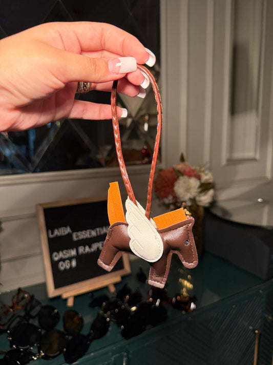 Chocolate sunset  Horse-shaped winged bag charms (IMMEDIATE DELIVERY AVAILABLE)
